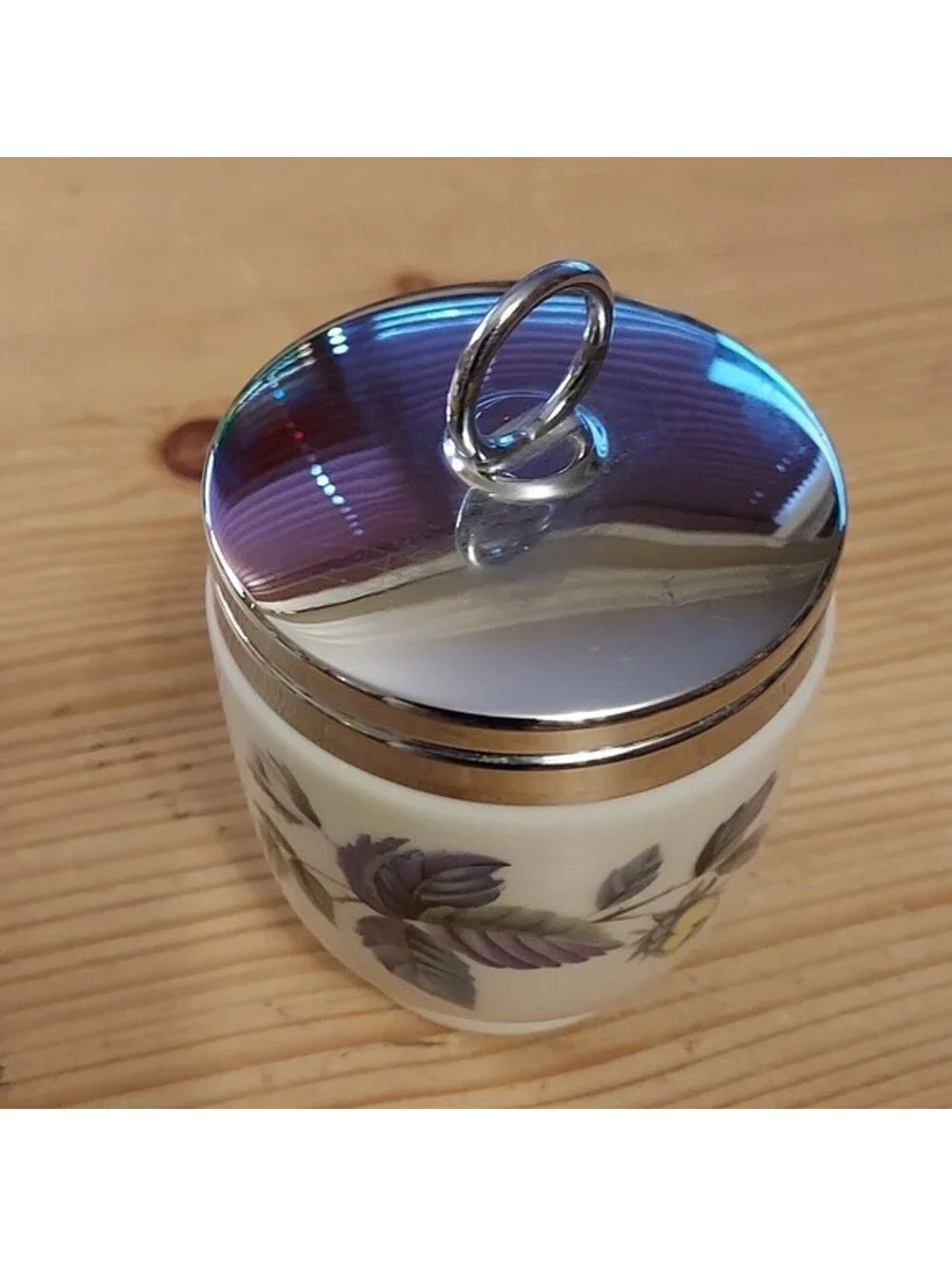 Royal Worcester egg coddler June Garland pattern